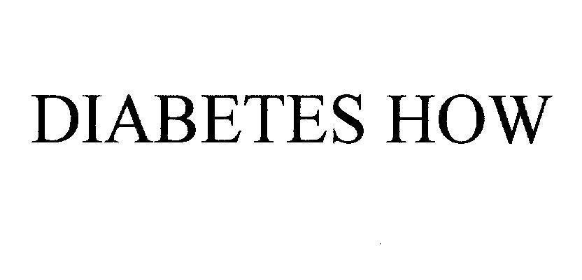 Mẫu nhãn hiệu DIABETES HOW