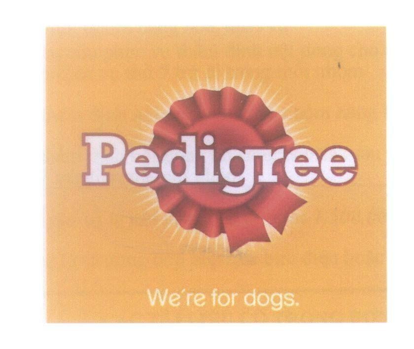 Mẫu nhãn hiệu Pedigree We're for dogs