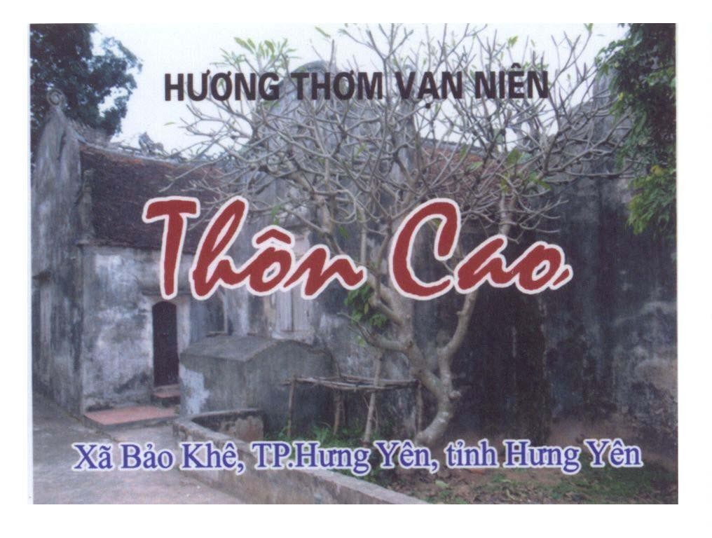 Mẫu nhãn hiệu Thôn Cao Hương Thơm Vạn Niên Xã Bảo Khê, TX Hưng Yên, tỉnh Hưng Yên