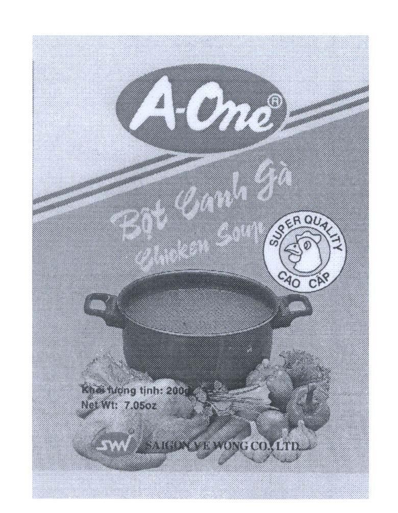 Mẫu nhãn hiệu SVW SAIGON VE WONG CO., LTD A-One Bột Canh Gà Chicken Soup SUPER QUALITY Cao Cấp