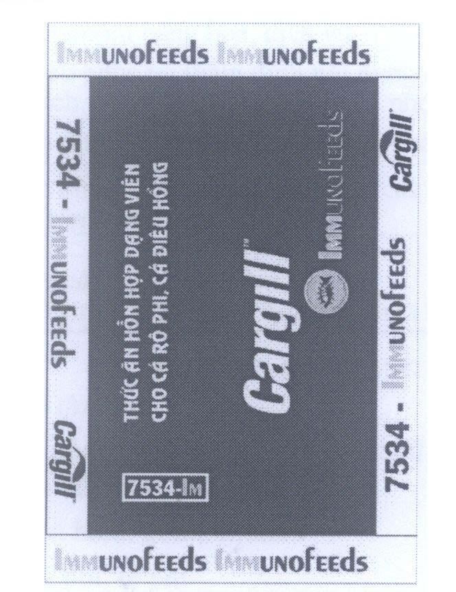Mẫu nhãn hiệu Cargill IMMUNOfEEds IMMUNOfEEds Thức ăn Hỗn Hợp Dạng Viên Cho Cá Rô Phi, Cá Điêu Hồng