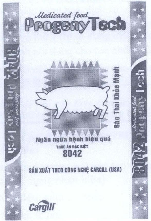 Mẫu nhãn hiệu Cargill PpogenyTech Ppogeny Tech Medicated feed Bào Thai Khỏe Mạnh Ngăn ngừa bệnh hiệu quả Thức ăn đặc biệt 8042