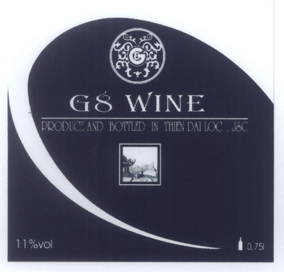 Mẫu nhãn hiệu G8 WINE PRODUCE AND BOTTED IN THIEN DAI LOC., JSC, hinh