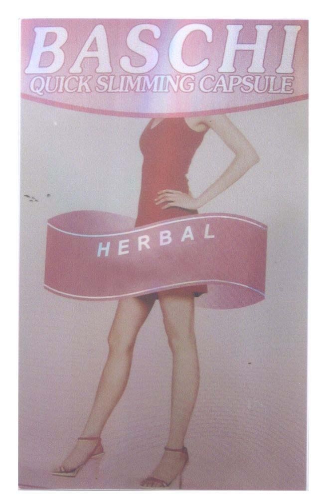 Mẫu nhãn hiệu BASCHI QUICK SLIMMING CAPSULE HERBAL