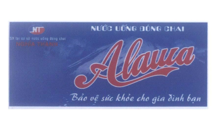 Mẫu nhãn hiệu Nghĩa Thành Alawa NT Nước Uống Đóng Chai Bảo vệ sức khoẻ cho gia đình bạn SX tại cơ sở nước uống đóng chai