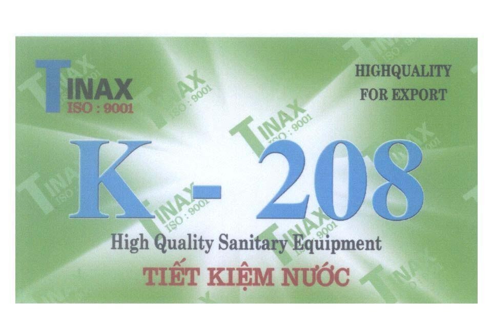 Mẫu nhãn hiệu T INAX TINAX K - 208 High Quality Sanitary Equipment Tiết Kiệm Nước HIGHQUALITY FOR EXPORT