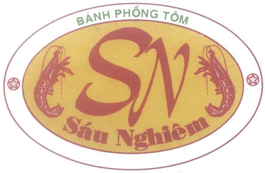 Mẫu nhãn hiệu Sáu Nghiêm SN Bánh Phồng Tôm