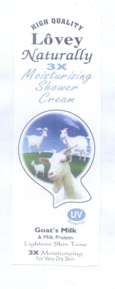 Mẫu nhãn hiệu Lôvey Naturally HIGH QUALITY 3X Moistarizing Shower Cream Goat's Milk & Milk Protein Lightens Skin Tone