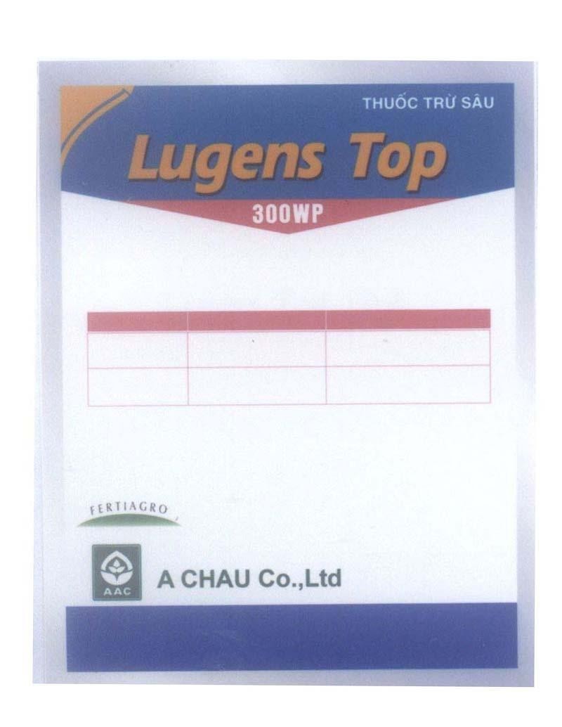 Mẫu nhãn hiệu A CHAU Co., Ltd AAC Lugens Top FERTIAGRO Thuốc Trừ Sâu 300WP