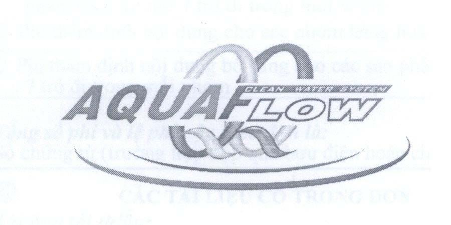 Mẫu nhãn hiệu AQUAFLOW AQUAF LOW CLEAN WATER SYSTEM QQ Q