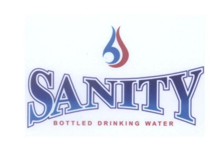Mẫu nhãn hiệu SANITY bs b s BOTTLED DRINKING WATER