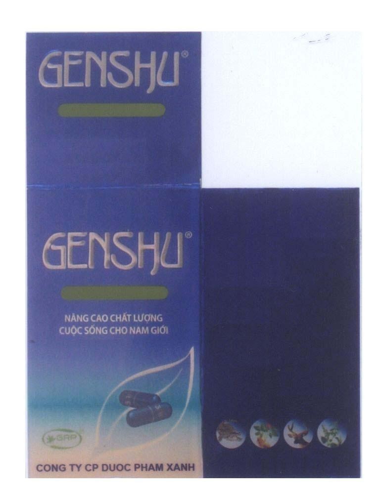 Mẫu nhãn hiệu GENSHU Nâng Cao Chất Lượng Cuộc Sống Cho Nam Giới GRP CONG TY CP DUOC PHAM XANH