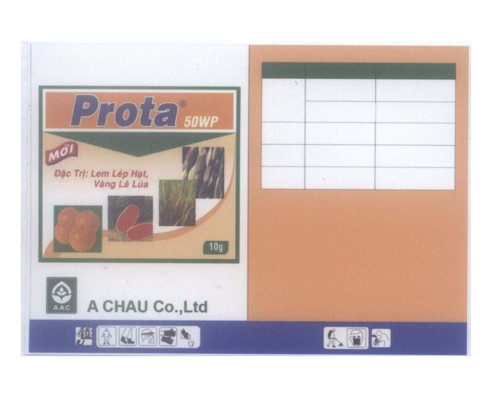 Mẫu nhãn hiệu Prota 50WP Mới Đặc Trị: Lem Lép Hạt Vàng Lá Lúa A CHAU Co., Ltd AAC
