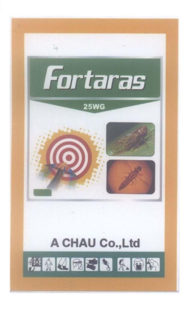 Mẫu nhãn hiệu Fortaras 25WG A CHAU Co., Ltd