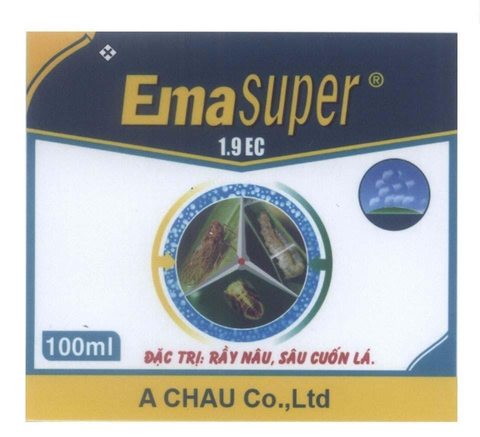 Mẫu nhãn hiệu EmaSuper Ema Super A CHAU Co., Ltd 1.9EC 100ml Đặc Trị: Rầy Nâu, Sâu Cuốn Lá.