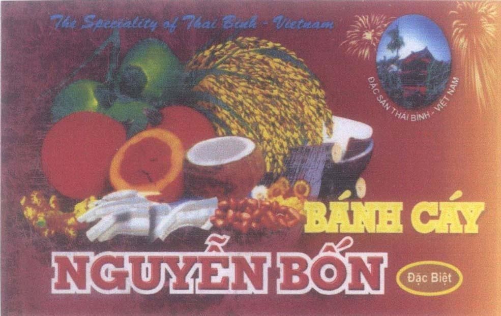 Mẫu nhãn hiệu Nguyễn Bốn Bánh Cáy Đặc Biệt The Speciality of Thai Binh - Vietnam Đặc Sản Thái Bình - Việt Nam
