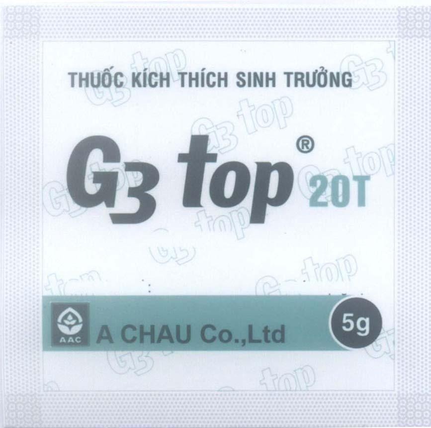 Mẫu nhãn hiệu G3 top 20T 5g Thuốc Kích Thích Sinh Trưởng AAC A CHAU Co., Ltd