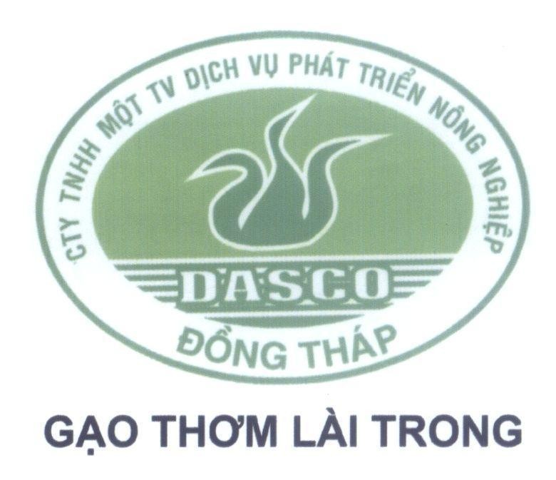 Mẫu nhãn hiệu DASCO Đồng Tháp Gạo Thơm Lài Trong CTy TNHH Một TV Dịch Vụ Phát Triển Nông Nghiệp