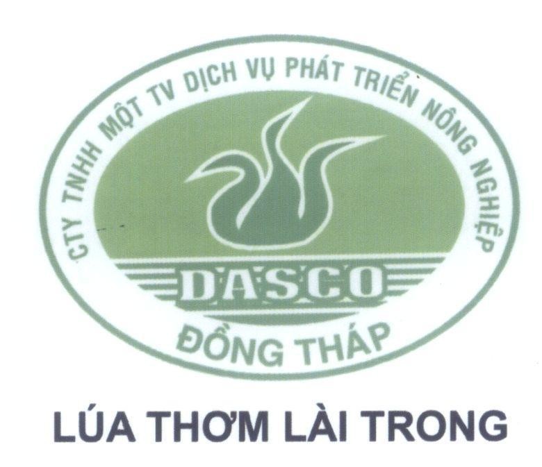 Mẫu nhãn hiệu DASCO Đồng Tháp Lúa Thơm Lài Trong CTy TNHH Một TV Dịch Vụ Phát Triển Nông Nghiệp