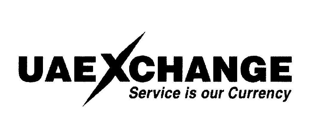 Mẫu nhãn hiệu UAEXCHANGE Service is our Currency