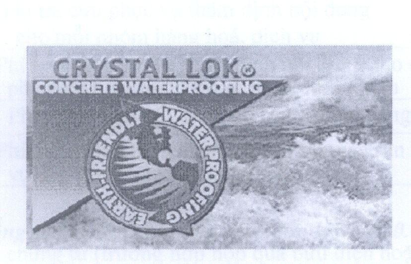 Mẫu nhãn hiệu CRYSTAL LOK CONCRETE WATERPROOFING EARTH FRIENDLY