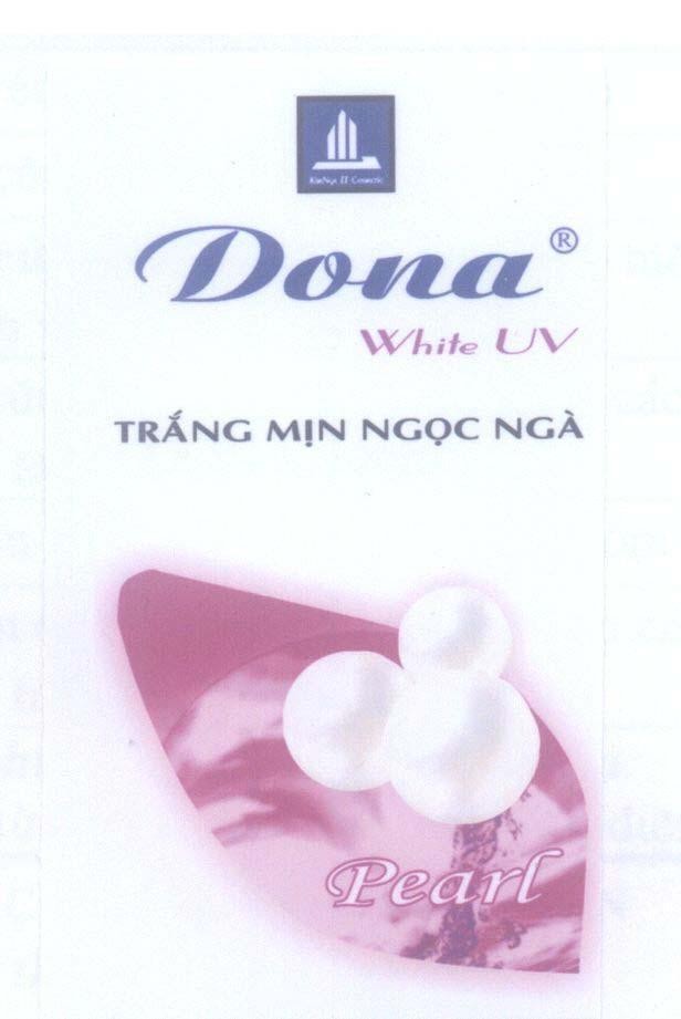 Mẫu nhãn hiệu Dona White UV Trắng Mịn Ngọc Ngà Pearl