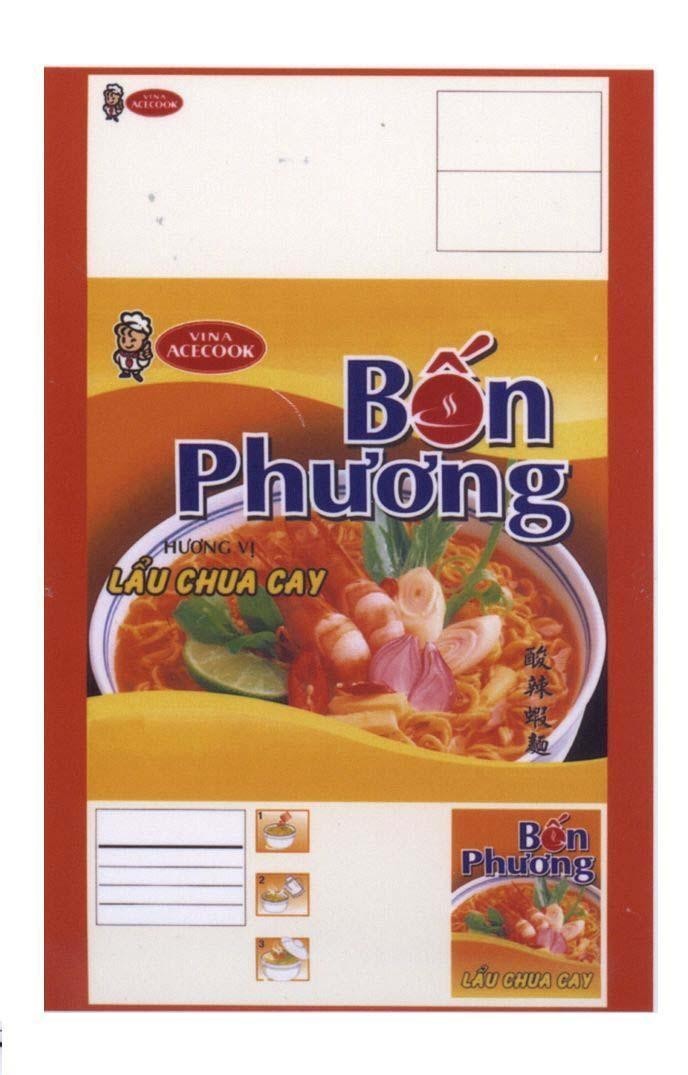 Mẫu nhãn hiệu Bốn Phương VINA ACECOOK Hương Vị Lẩu Chua Cay