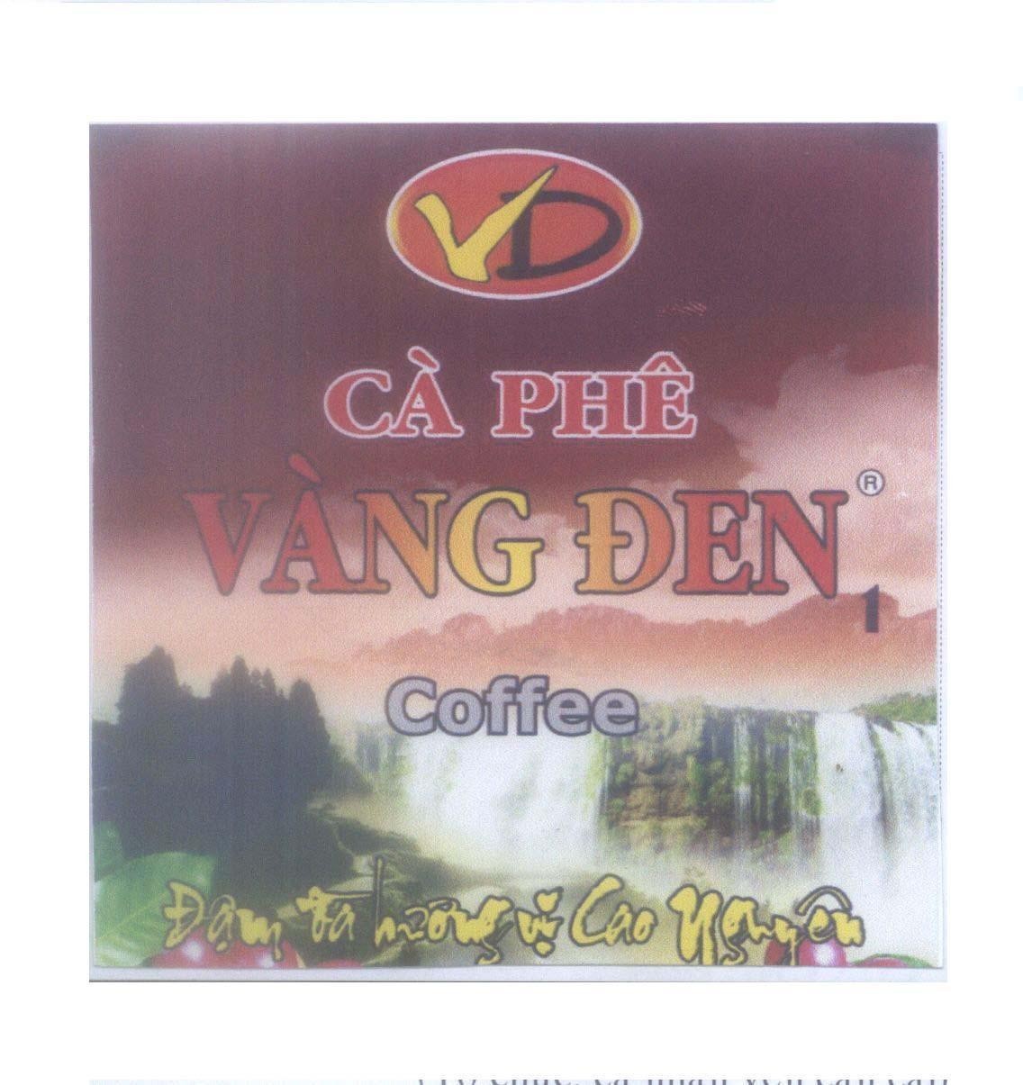 Mẫu nhãn hiệu V D Vàng Đen Cà Phê Coffee Đậm Đà hương vị Cao Nguyên 1