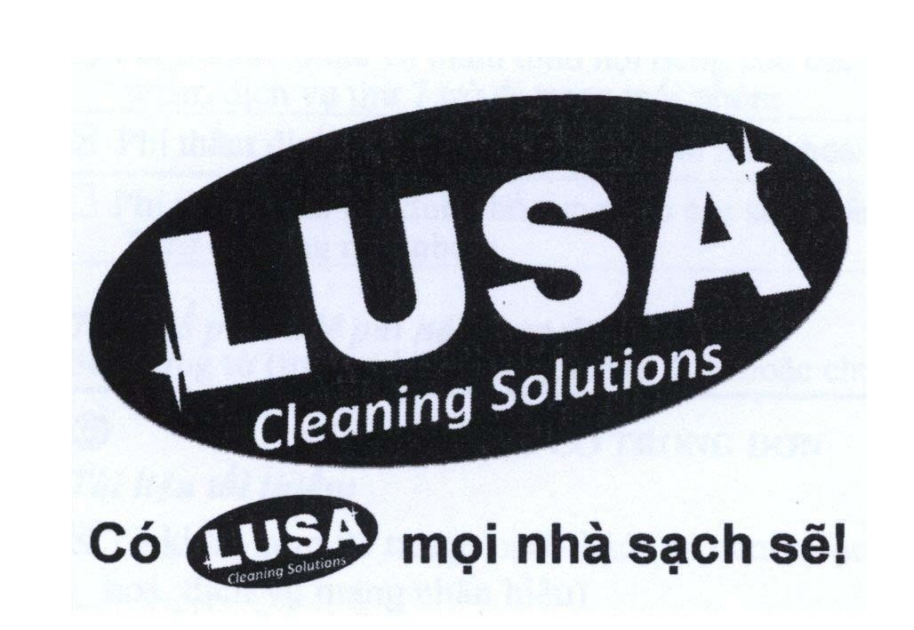 Mẫu nhãn hiệu LUSA Cleaning Solutions Có LUSA mọi nhà sạch sẽ!