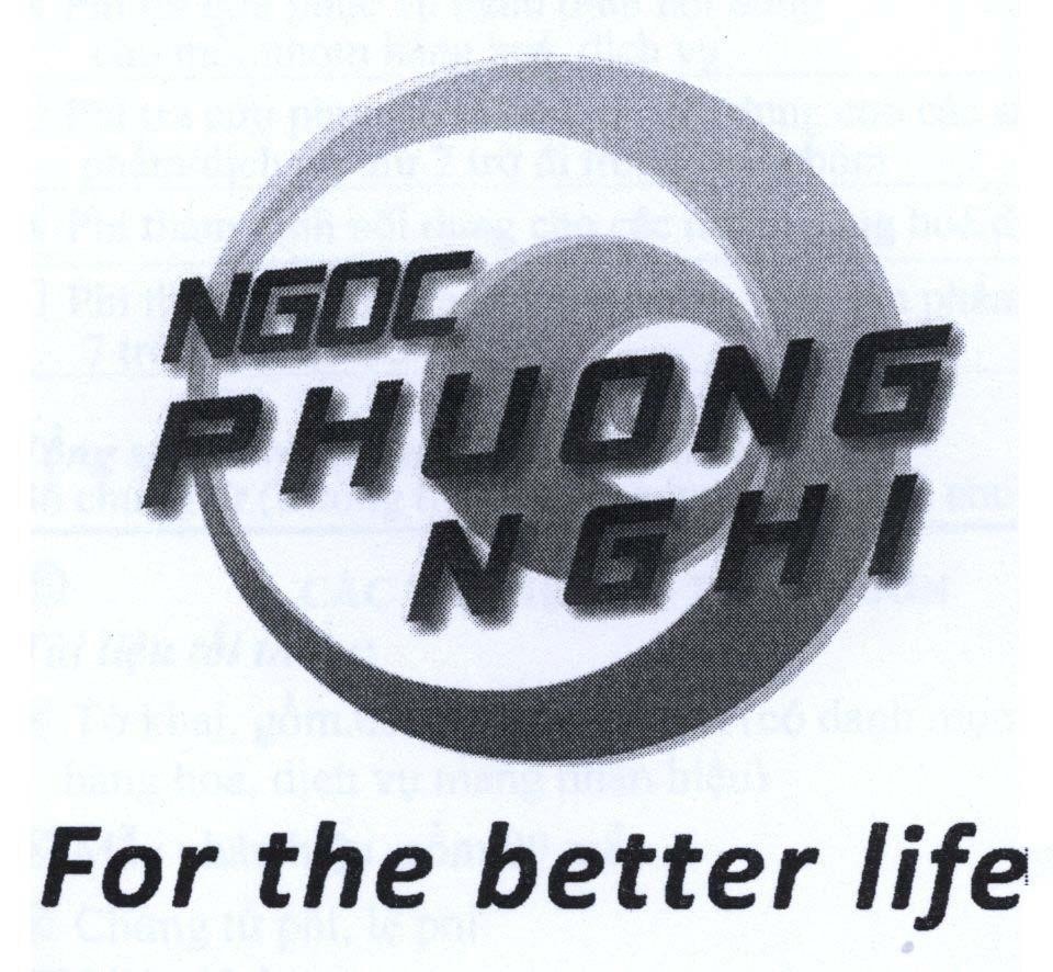 Mẫu nhãn hiệu NGOC PHUONG NGHI For the better life