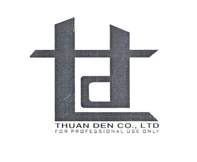 Mẫu nhãn hiệu td THUAN DEN CO., LTD FOR PROFESSIONAL USE ONLY