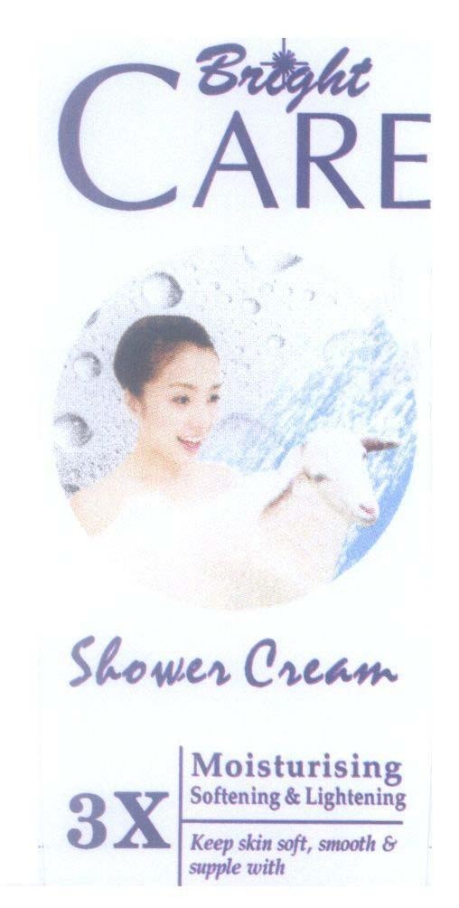 Mẫu nhãn hiệu Bright CARE Shower Cream 3X Moisturising Softening & Lightening Keep skin soft, smooth & supple with