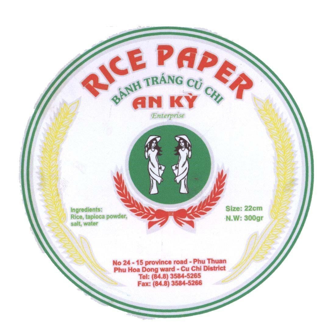 Mẫu nhãn hiệu An Kỳ RICE PAPER Bánh Tráng Củ Chi Enterprise