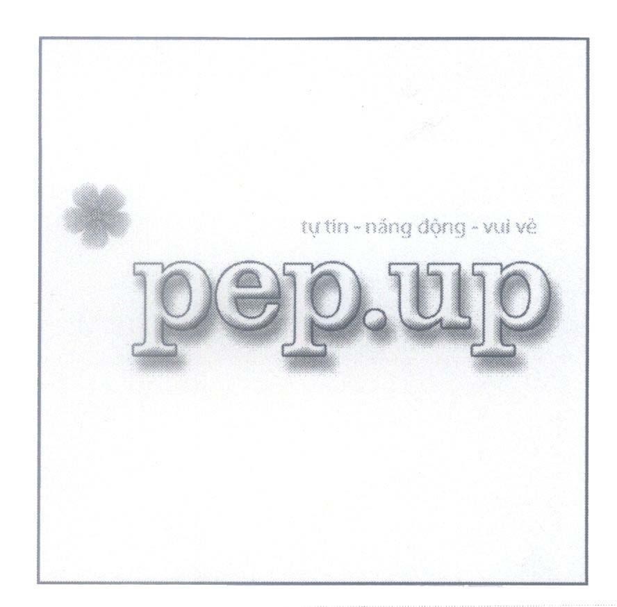 Mẫu nhãn hiệu pep.up tự tin - năng động - vui vẻ