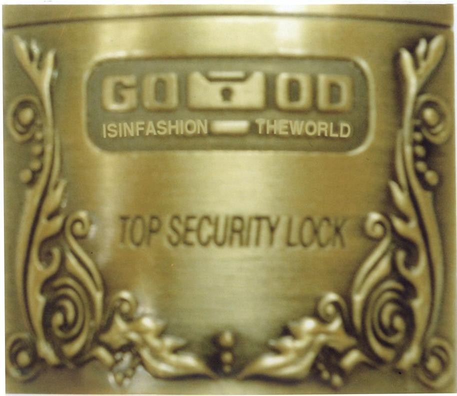 Mẫu nhãn hiệu GOOOD GO OD ISINFASHION - THEWORLD TOP SECURITY LOCK