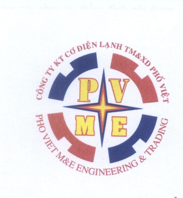 Mẫu nhãn hiệu Phố Việt PVME PV ME P V M E Công TY KT Cơ Điện Lạnh TM&XD Phố Việt