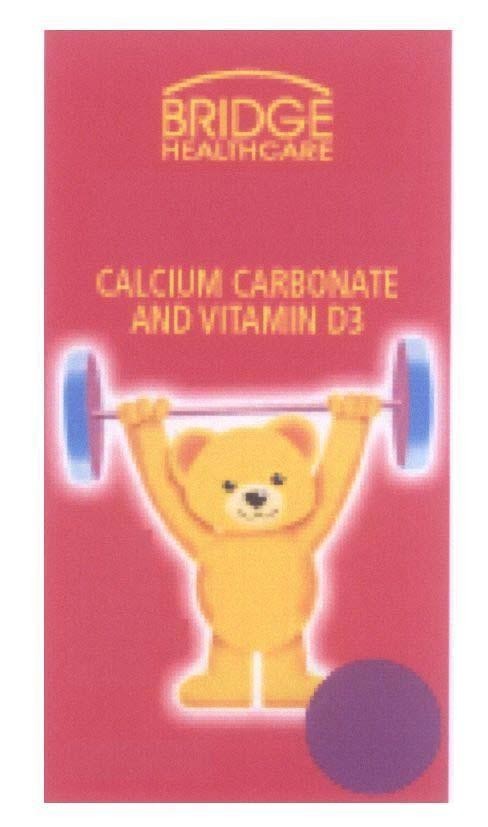 Mẫu nhãn hiệu BRIDGE HEALTHCARE CALCIUM CARBONATE AND VITAMIN D3