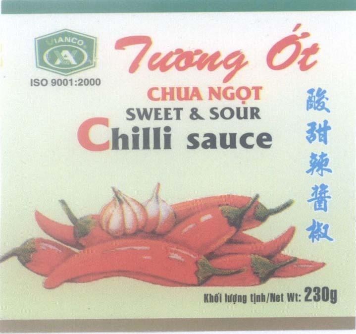 Mẫu nhãn hiệu Tương ớt Chua Ngọt SWEET & SOUR Chilli sauce V A VIANCO [suán tiàn lá cháng jiáo: chua ngọt cay tương ớt]