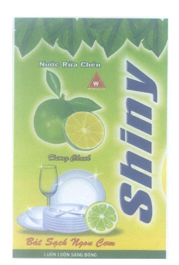 Mẫu nhãn hiệu Shiny W Nước Rửa Chén Hương Chanh Bát Sạch Ngon Cơm Luôn Luôn Sáng Bóng