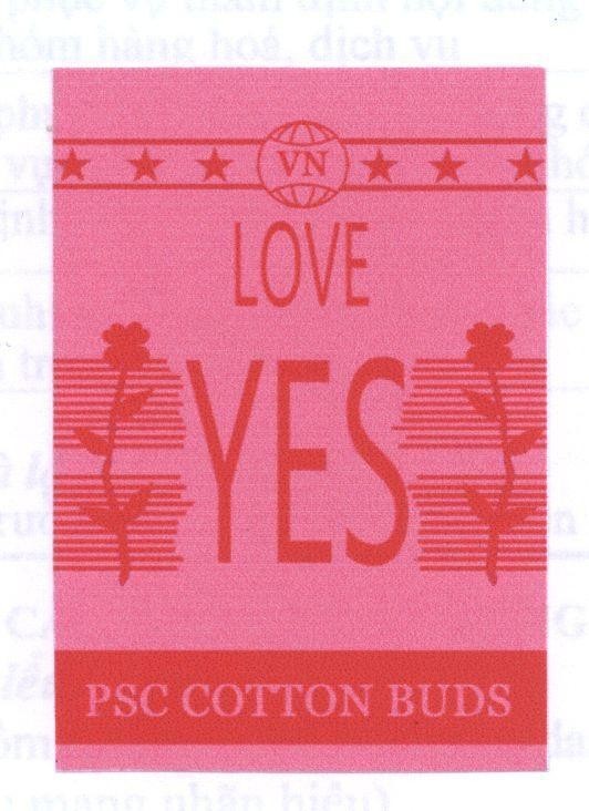 Mẫu nhãn hiệu LOVE YES PSC COTTON BUDS VN