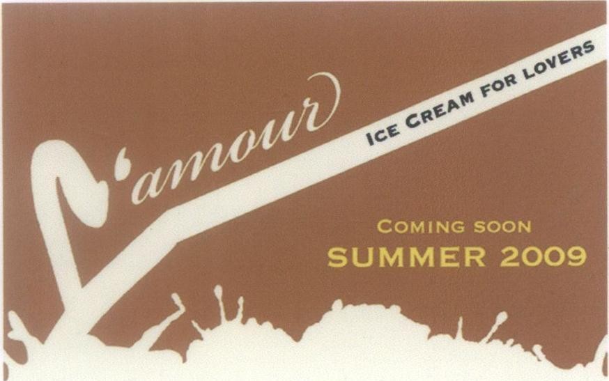 Mẫu nhãn hiệu L'amour ICE CREAM FOR LOVERS COMING SOON SUMMER 2009