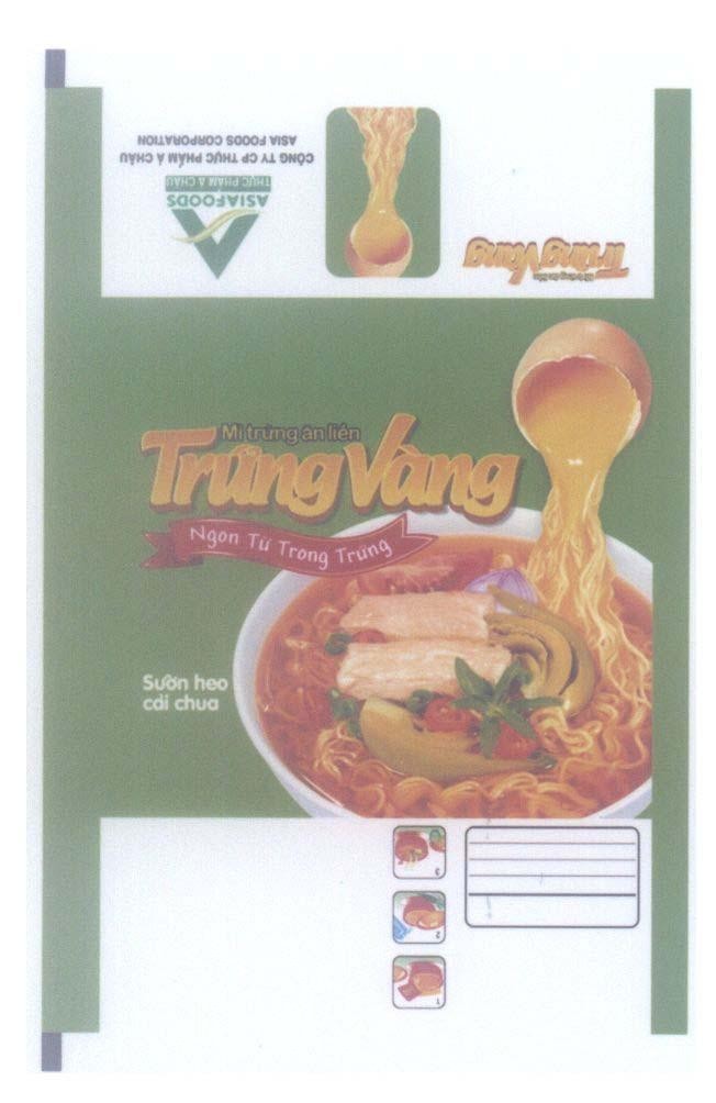 Mẫu nhãn hiệu Trứng Vàng Mì trứng ăn liền Ngon từ trong trứng Sườn heo cải chua ASIAFOODS Công Ty CP Thực Phẩm á Châu