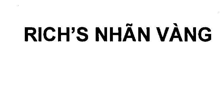 Mẫu nhãn hiệu RICH'S Nhãn Vàng