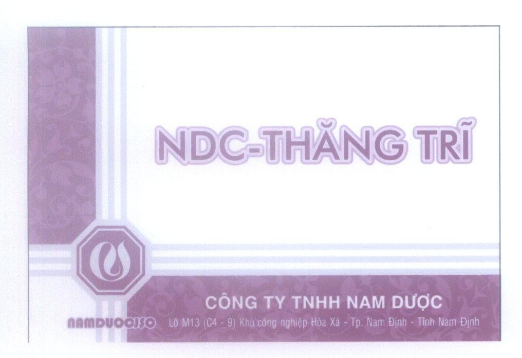 Mẫu nhãn hiệu NDC-Thăng Trĩ NAMDUOCJSC Công Ty TNHH Nam Dược