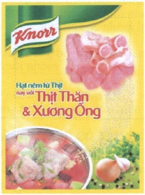 Mẫu nhãn hiệu Knorr Hạt nêm từ Thịt nay với Thịt Thăn & Xương ống