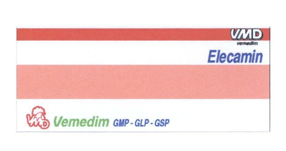 Mẫu nhãn hiệu VMD vemedim Elecamin GMP - GLP - GSP