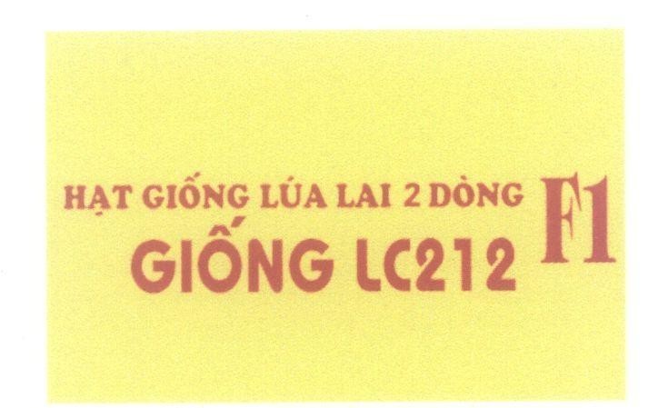 Mẫu nhãn hiệu F1 Hạt Giống Lúa Lai 2 Dòng Giống LC212