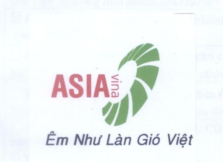 Mẫu nhãn hiệu ASIA vina Êm Như Làn Gió Việt