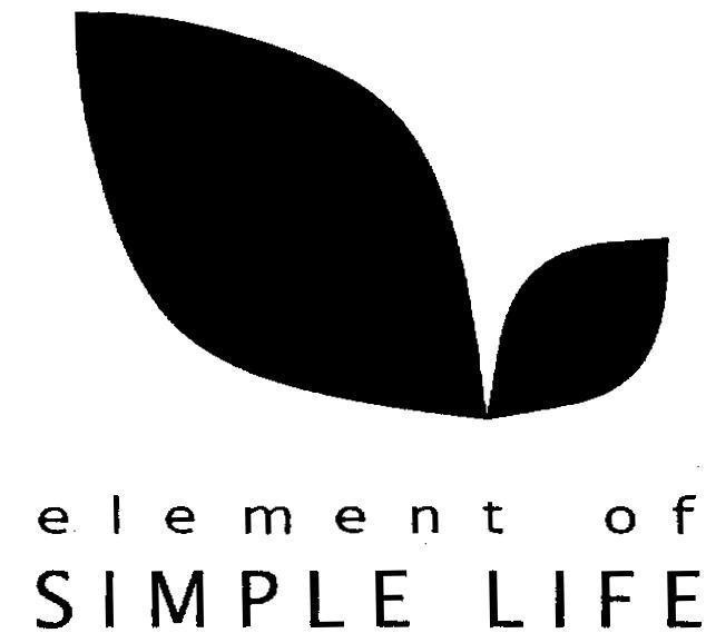 Mẫu nhãn hiệu element of SIMPLE LIFE