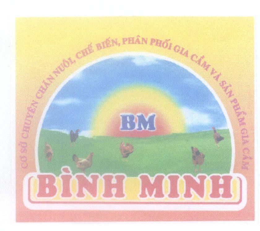 Mẫu nhãn hiệu Bình Minh BM Cơ Sở Chuyên Chăn Nuôi, Chế Biến, Phân Phối Gia Cầm Và Sản Phẩm Gia Cầm